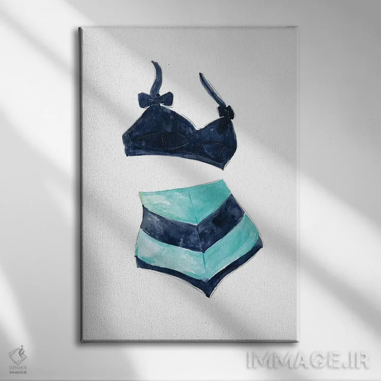 تابلو دکوراتیو مایوی کلاسیک شماره ۳ اثر کارول رابینسون - نمای روبهرو روی دیوار