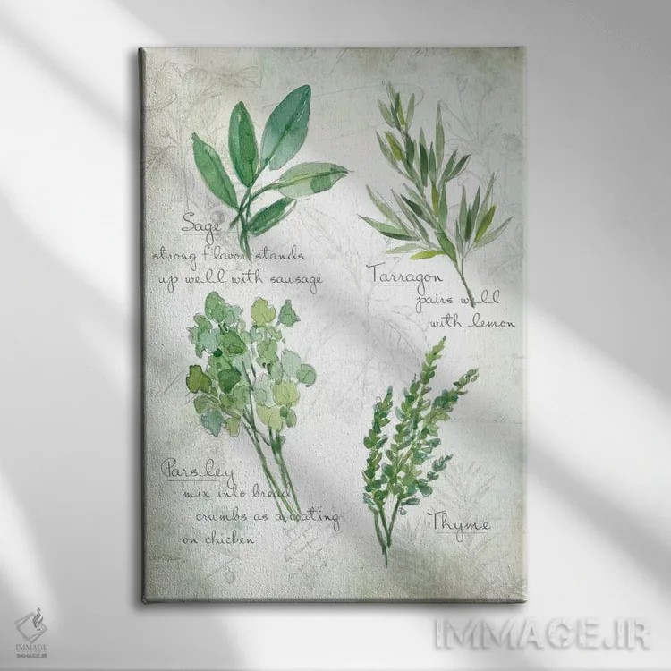 تابلو مدرن سبزیجات تازه شماره ۲ اثر کارول رابینسون - نمای روبهرو روی دیوار