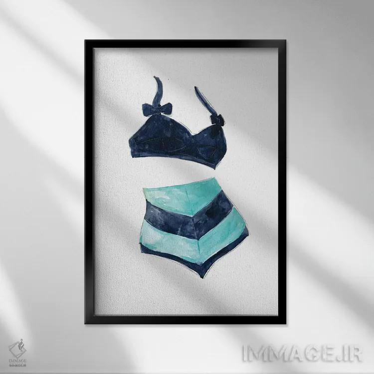 تابلو دکوراتیو مایوی کلاسیک شماره ۳ اثر کارول رابینسون - نمای قابدار مشکی