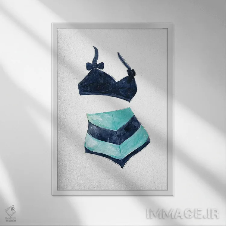 تابلو دکوراتیو مایوی کلاسیک شماره ۳ اثر کارول رابینسون - نمای قابدار سفید