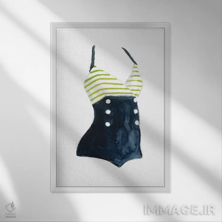 تابلو دکوراتیو مایوی کلاسیک شماره ۱ اثر کارول رابینسون - نمای قابدار سفید