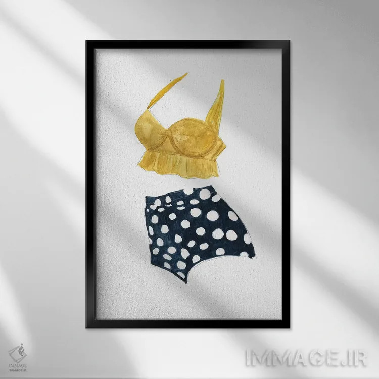 تابلو دکوراتیو مایوی کلاسیک شماره ۴ اثر کارول رابینسون - نمای قابدار مشکی
