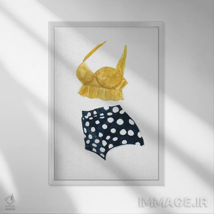 تابلو دکوراتیو مایوی کلاسیک شماره ۴ اثر کارول رابینسون - نمای قابدار سفید