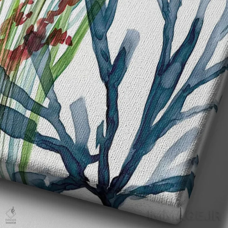 تابلو دکوراتیو باغ دریایی ۱ اثر کارول رابینسون - نمای نزدیک بافت بوم