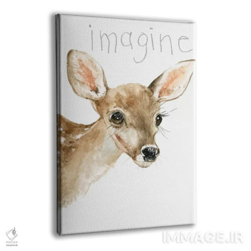 تابلو دکوراتیو گوزن بچه پشمالوی جنگلی اثر کارول رابینسون - نمای پرسپکتیو محصول