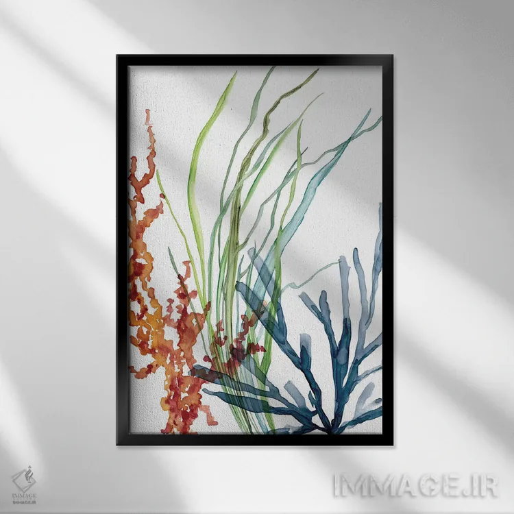 تابلو دکوراتیو باغ دریایی ۱ اثر کارول رابینسون - نمای قابدار مشکی