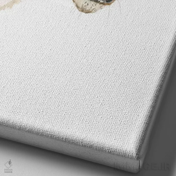 تابلو دکوراتیو گوزن بچه پشمالوی جنگلی اثر کارول رابینسون - نمای نزدیک بافت بوم