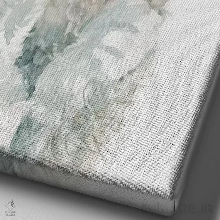 تابلو دکوراتیو خرگوش بچه پشمالوی جنگلی اثر کارول رابینسون - نمای نزدیک بافت بوم