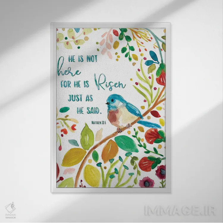 تابلو دکوراتیو او برخاسته است اثر کارول رابینسون - نمای قابدار سفید