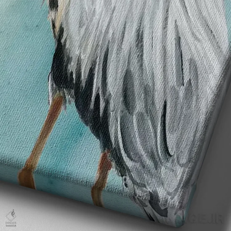 تابلو دکوراتیو درنای دلری ۲ اثر کارول رابینسون - نمای نزدیک بافت بوم