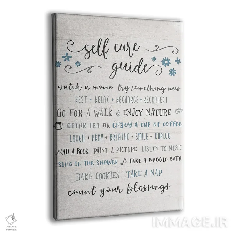 تابلو مدرن راهنمای مراقبت از خود اثر ناتالی کارپنتری - نمای پرسپکتیو محصول