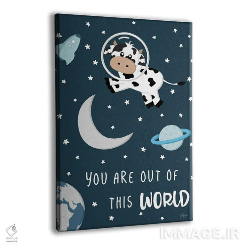 تابلو دکوراتیو گاو در فضا ۲ اثر ناتالی کارپنتری - نمای پرسپکتیو محصول