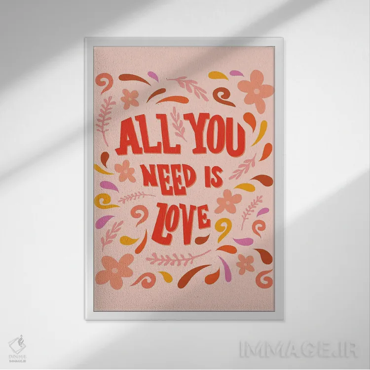 تابلو دکوراتیو عشق رترو اثر ناتالی کارپنتری - نمای قابدار سفید