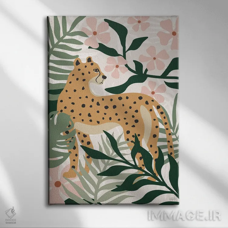 تابلو دکوراتیو گربه جنگلی ۱ اثر ناتالی کارپنتری - نمای روبهرو روی دیوار