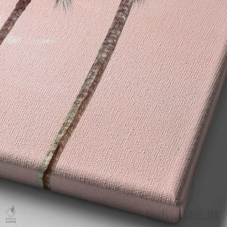 تابلو دکوراتیو صورتی های آروبا اثر ناتالی کارپنتری - نمای نزدیک بافت بوم