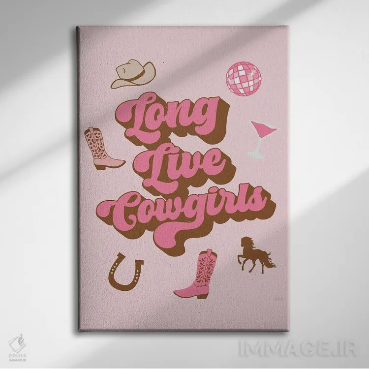 تابلو دکوراتیو زنده باد دختران گاوچران اثر ناتالی کارپنتری - نمای روبهرو روی دیوار