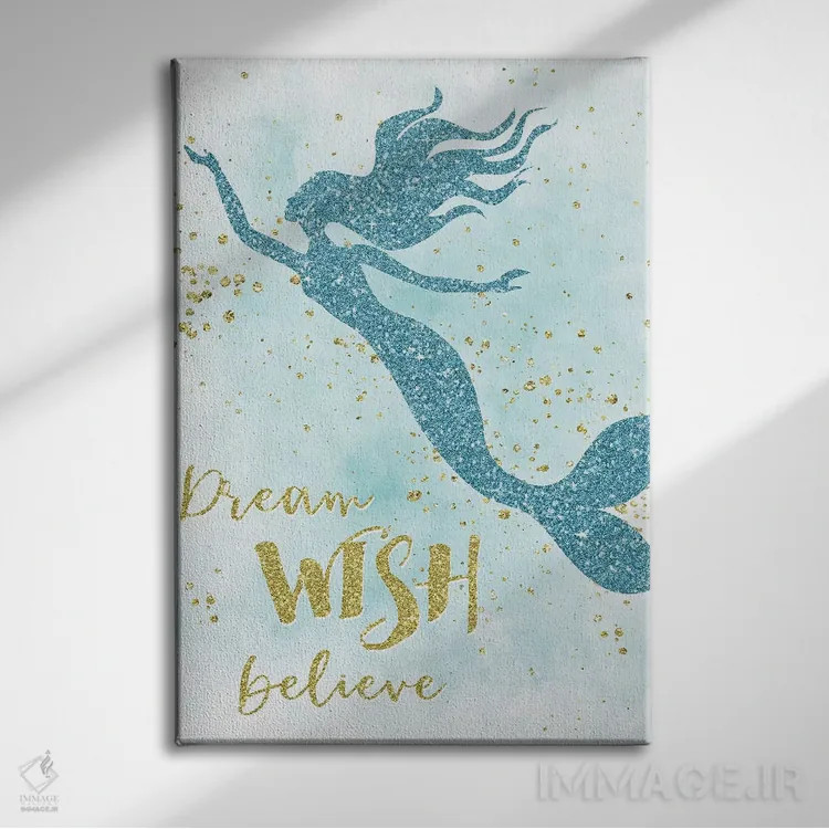 تابلو دکوراتیو رویابین، آرزو کن، باور داشته باش اثر ناتالی کارپنتری - نمای روبهرو روی دیوار