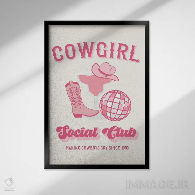 تابلو دکوراتیو باشگاه اجتماعی دختر گاوچران اثر ناتالی کارپنتری - نمای قابدار مشکی