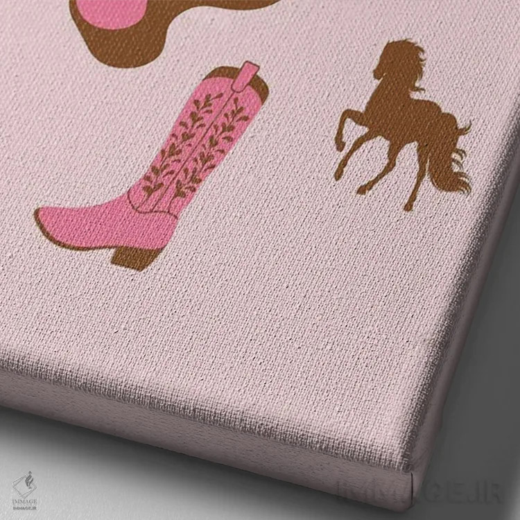 تابلو دکوراتیو زنده باد دختران گاوچران اثر ناتالی کارپنتری - نمای نزدیک بافت بوم