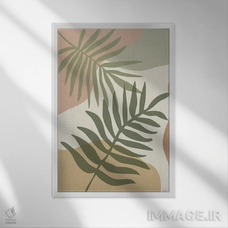 تابلو مدرن نخل نیمه سده دوم اثر ناتالی کارپنتری - نمای قابدار سفید