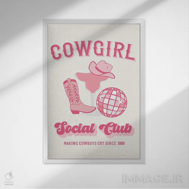 تابلو دکوراتیو باشگاه اجتماعی دختر گاوچران اثر ناتالی کارپنتری - نمای قابدار سفید