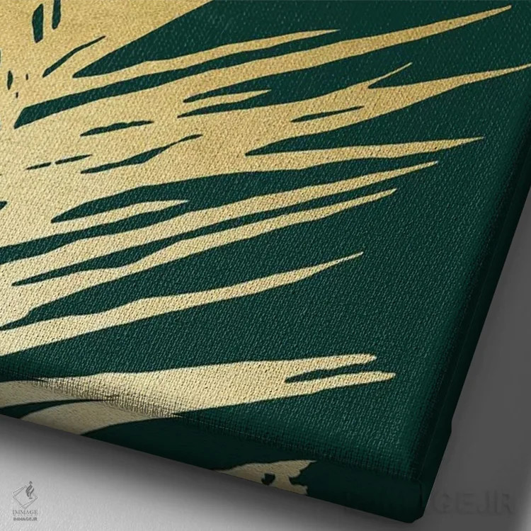 تابلو دکوراتیو نخل زمرباور ۲ اثر ناتالی کارپنتری - نمای نزدیک بافت بوم