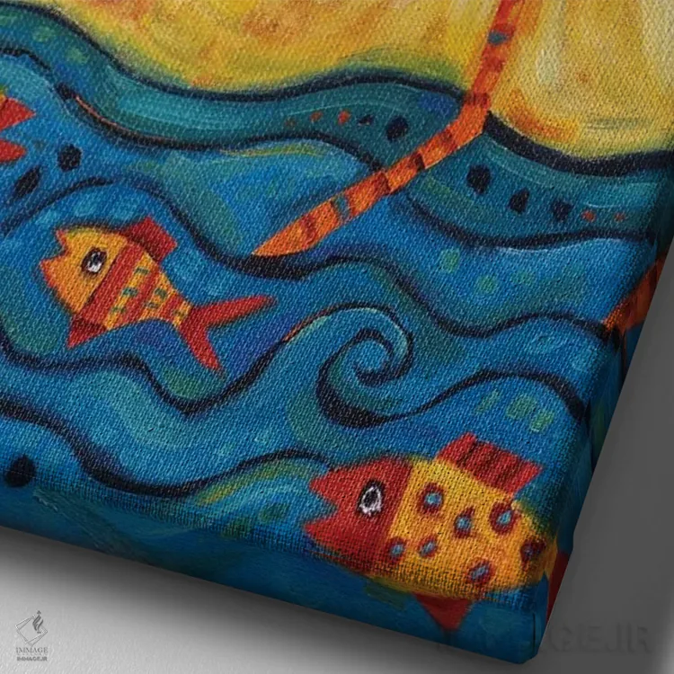 تابلو دکوراتیو به سوی من می آید اثر سیندی رول - نمای نزدیک بافت بوم