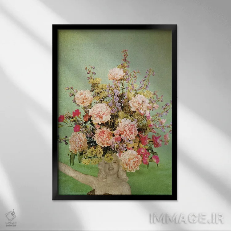 تابلو دکوراتیو مد گل ها شماره دو اثر کاسیا بک - نمای قابدار مشکی
