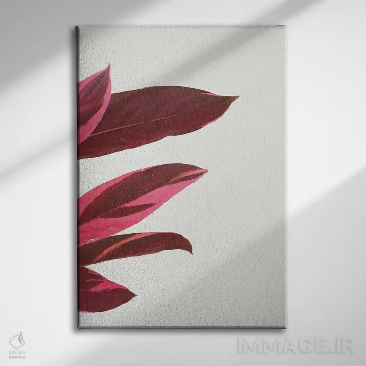 تابلو دکوراتیو برگ های قرمز یک اثر کاسیا بک - نمای روبهرو روی دیوار