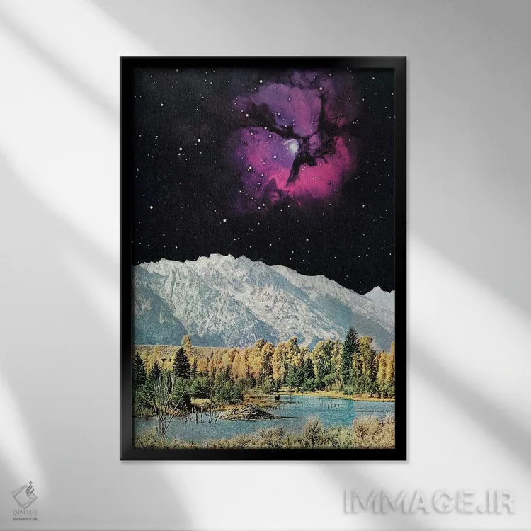 تابلو دکوراتیو زمان و فضا اثر کاسیا بک - نمای قابدار مشکی