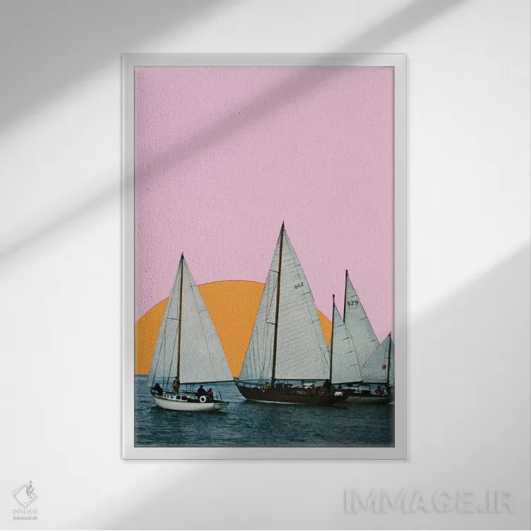 تابلو دکوراتیو به سوی غروب اثر کاسیا بک - نمای قابدار سفید