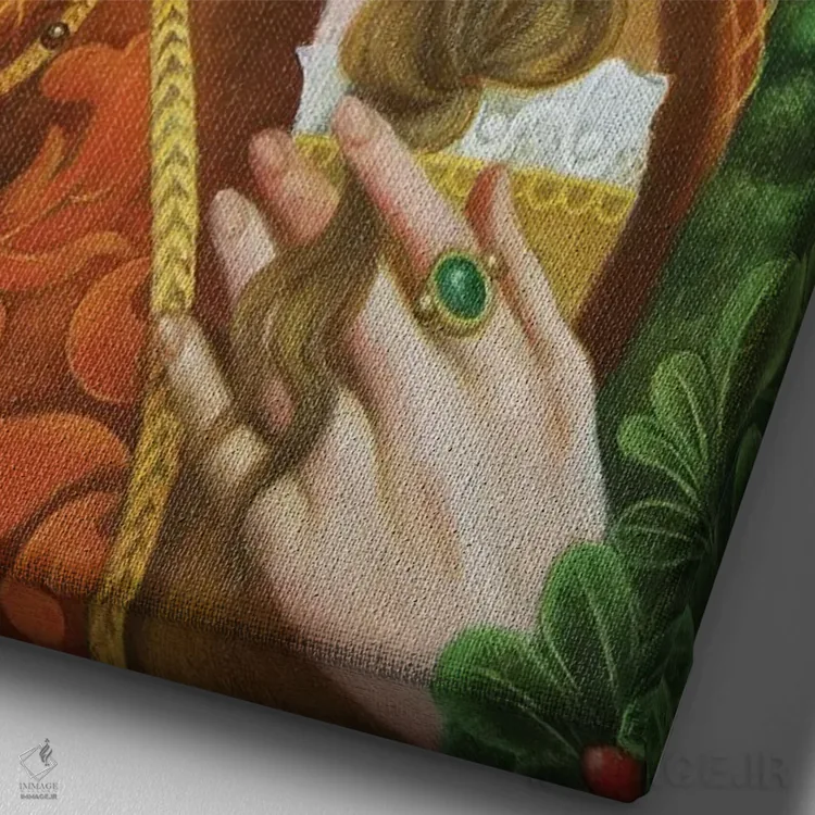 تابلو دکوراتیو الیزابت اثر کارلا سکو - نمای نزدیک بافت بوم