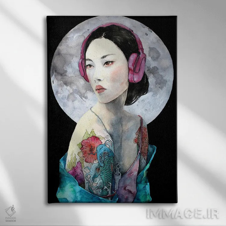 تابلو دکوراتیو خاطرات نیمه شب اثر کریس جیمز - نمای روبهرو روی دیوار