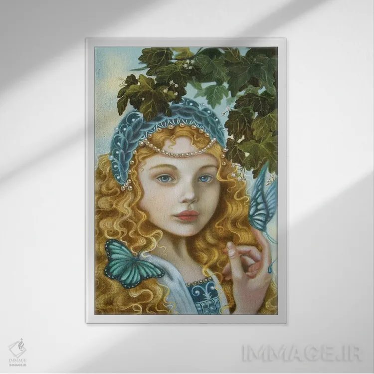 تابلو دکوراتیو آزورا اثر کارلا سکو - نمای قابدار سفید