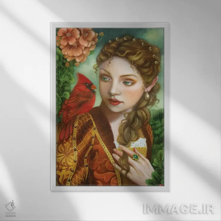 تابلو دکوراتیو الیزابت اثر کارلا سکو - نمای قابدار سفید