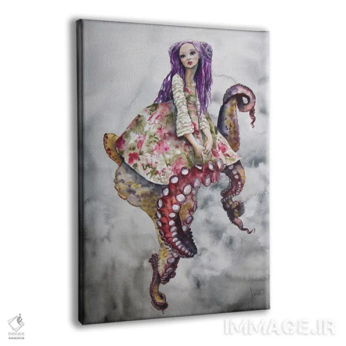 تابلو دکوراتیو دختر هشت پا اثر کریس جیمز - نمای پرسپکتیو محصول