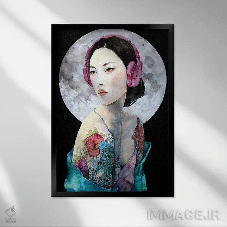 تابلو دکوراتیو خاطرات نیمه شب اثر کریس جیمز - نمای قابدار مشکی