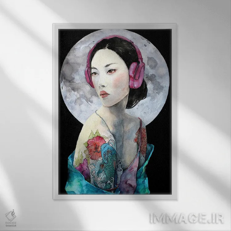 تابلو دکوراتیو خاطرات نیمه شب اثر کریس جیمز - نمای قابدار سفید