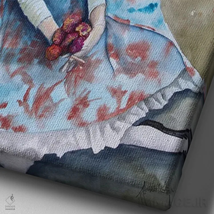 تابلو دکوراتیو رجینا اثر کریس جیمز - نمای نزدیک بافت بوم