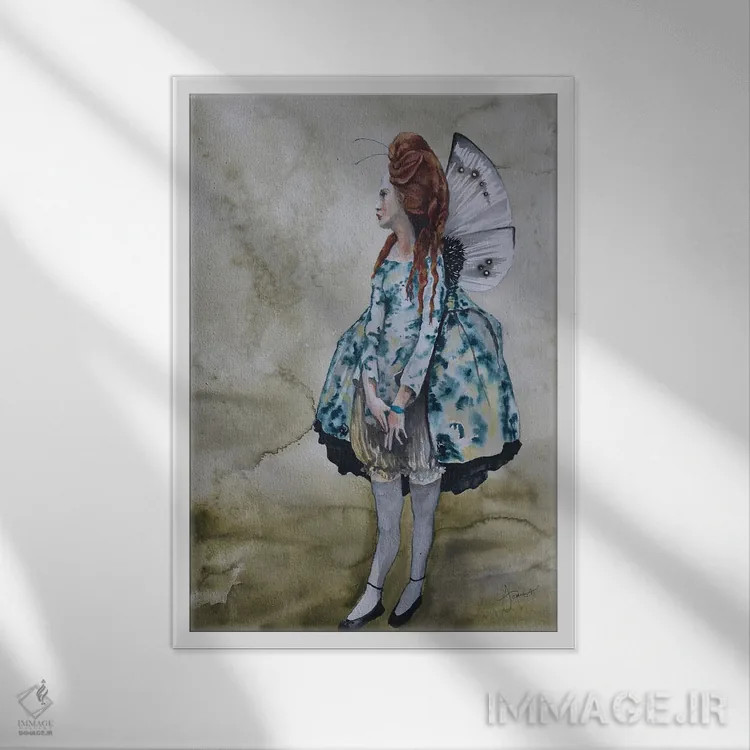 تابلو دکوراتیو آریل اثر کریس جیمز - نمای قابدار سفید