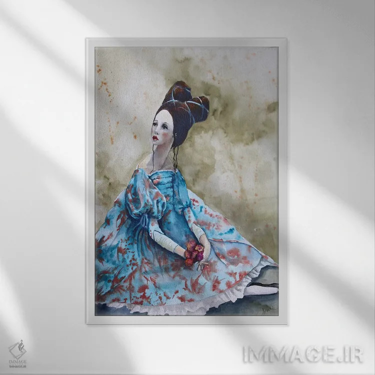 تابلو دکوراتیو رجینا اثر کریس جیمز - نمای قابدار سفید