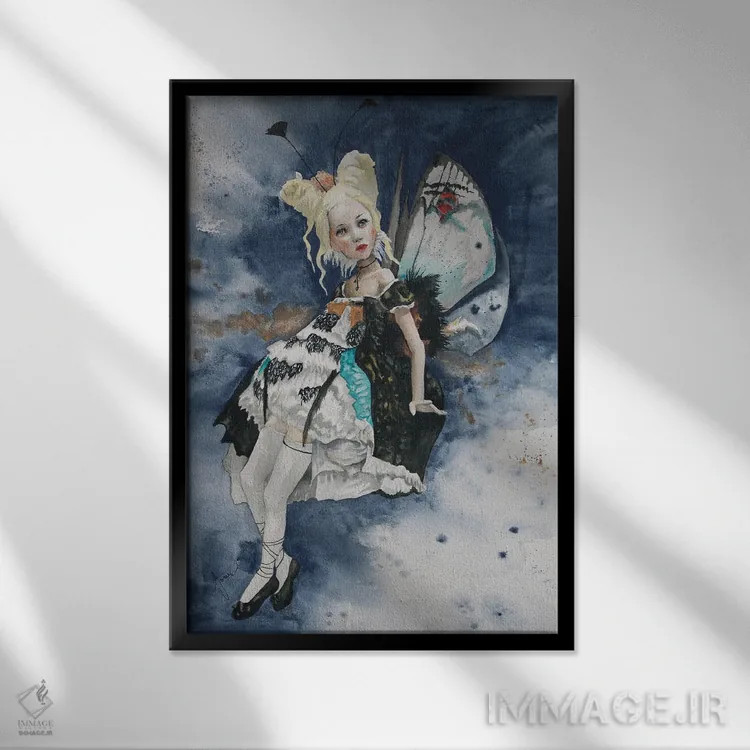 تابلو دکوراتیو کریستین اثر کریس جیمز - نمای قابدار مشکی