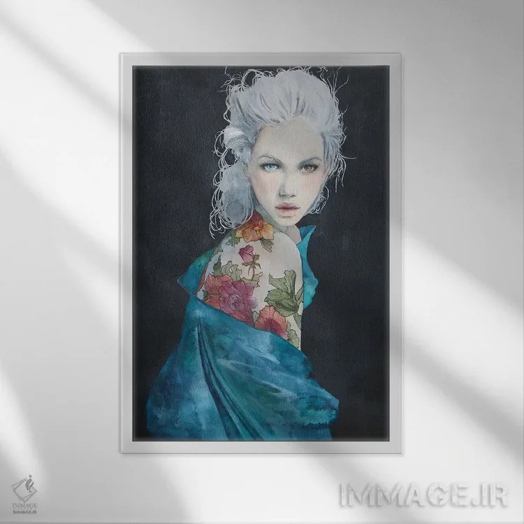 تابلو دکوراتیو ملینا اثر کریس جیمز - نمای قابدار سفید