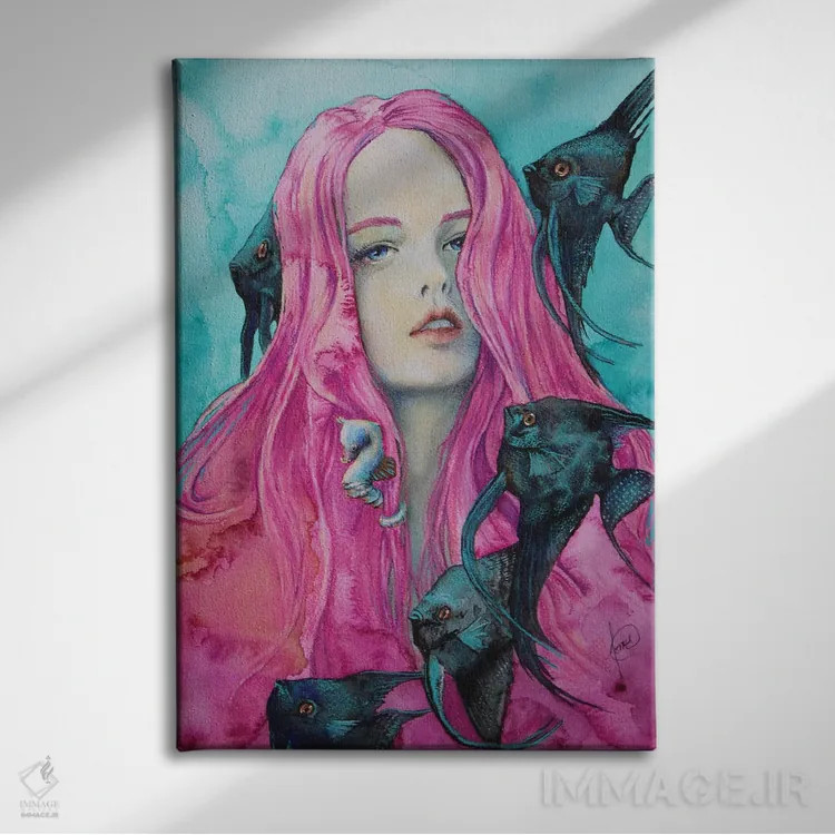 تابلو دکوراتیو لیندسی اثر کریس جیمز - نمای روبهرو روی دیوار