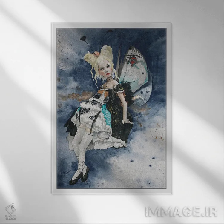 تابلو دکوراتیو کریستین اثر کریس جیمز - نمای قابدار سفید