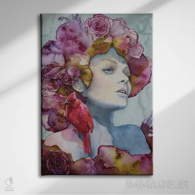 تابلو دکوراتیو روزا اثر کریس جیمز - نمای روبهرو روی دیوار