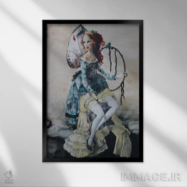 تابلو دکوراتیو ساندرا اثر کریس جیمز - نمای قابدار مشکی