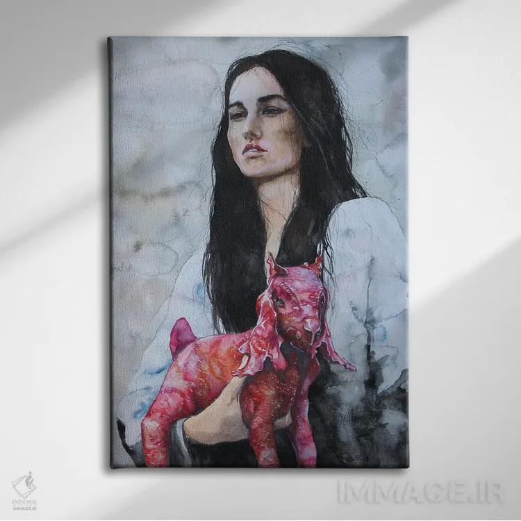 تابلو دکوراتیو آوریل و آستین اثر کریس جیمز - نمای روبهرو روی دیوار