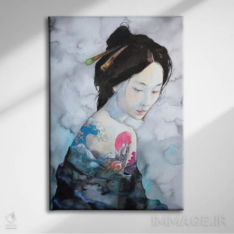 تابلو دکوراتیو موج بزرگ اثر کریس جیمز - نمای روبهرو روی دیوار