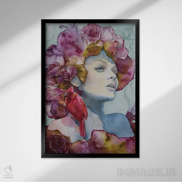 تابلو دکوراتیو روزا اثر کریس جیمز - نمای قابدار مشکی